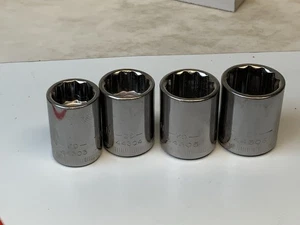 Craftsman 4pc 3/8 Drive 12pt Metric Sockets G2 Series 12-13-14-15mm, USA RED - Picture 1 of 6