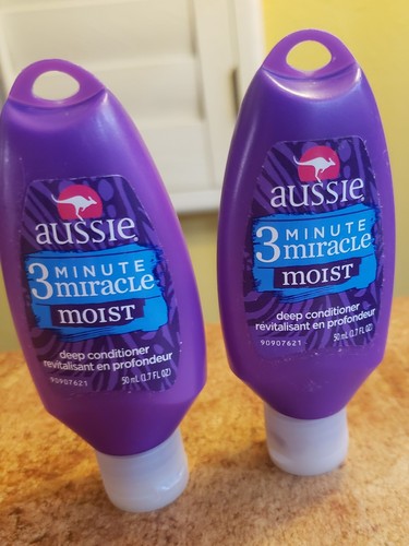Lot of 2 AUSSIE 3 Minute Miracle Moist Deep Conditioner 1.7 oz Travel ...