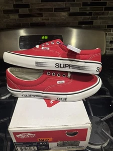 Size 9 VANS Era Pro x Supreme Motion Logo Red Vnooovfbj66 - Picture 1 of 10