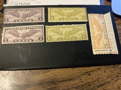 USAir Mail Mint OG NH Scotts C12 (2) C17 (2) C19 Issue 1928-30, 1930, 1933 - Image 1 of 2