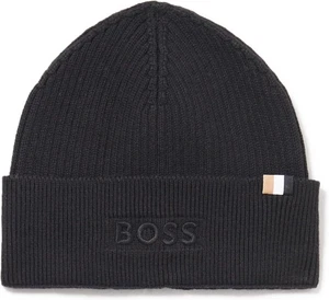 Hugo Boss Herren Magico R Mütze 001 Einfarbig Schwarz Rippstrick Wollmischung Beanie Mütze Einheitsgröße - Bild 1 von 2