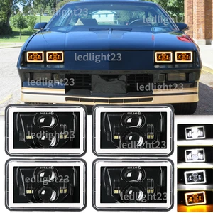 Fit Chevrolet Camaro Z28 1982 1983 1984 1985 1986-1992 4PCS 4x6" LED Headlights - Picture 1 of 12