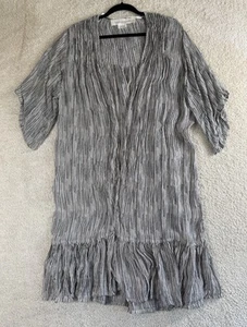 Treasure & Bond Cover Up Jacket Duster Women L One Size Linen Blend Striped - Picture 1 of 9