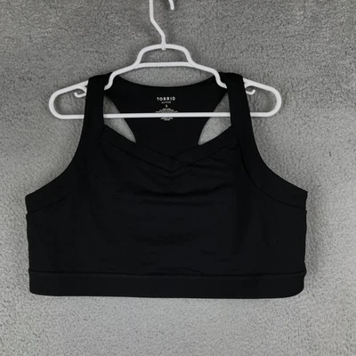 Torrid Sports Bra Womens 3 Black Active Racerback Plus Size Stretch Workout Gym - Image 1 of 4