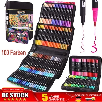 CRAFT SENSATIONS Aquarellstifte Dual Brush Pen 100 Farben Set Filzstifte Pinselstifte Fasermaler