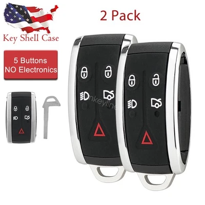 2 Para 2009 2010 2011 2012 Jaguar XF XK XKR Mando a Distancia Llavero Carcasa Estuche 5 Botones Foto 1 de 4