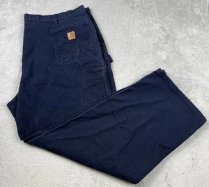 Salopette Carhartt Pantalone Uomo 46x31 Anatra Lavata Lavoro Blu Vestibilità Lavoro Pesante - Foto 1 di 11