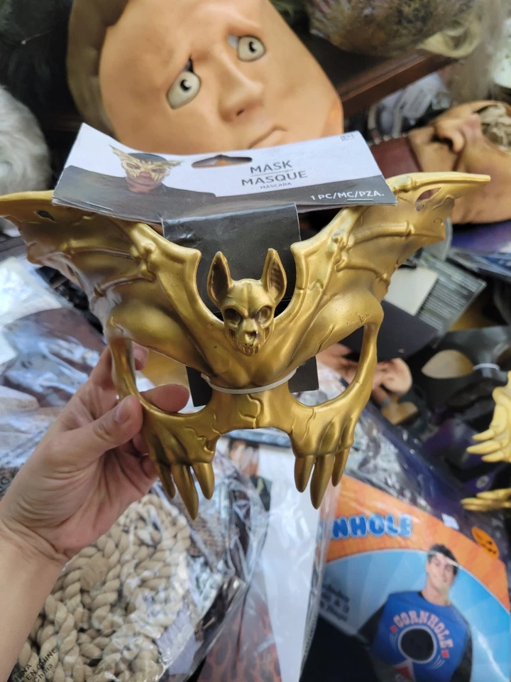 Halloween Murciélago Mascarada Oro Máscara Accesorio Foto 1 de 1