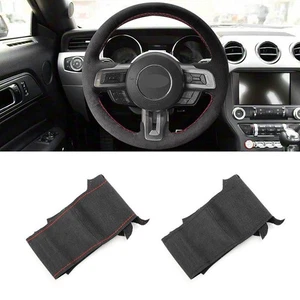 für Ford Mustang Mustang GT 2015-21 Wildleder Schwarzes Lenkrad Leder Abdeckung - Bild 1 von 18