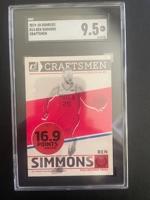 2019 DONRUSS BEN SIMMONS CRAFTSMEN CARD #14 - GRADED SGC 9.5 MINT+ - Image 1 of 2