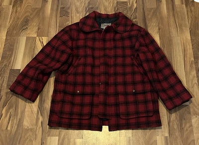 Abrigo de Colección LL Bean Para Hombre Grande Aislado Tareas de Granero Lana Rojo A Cuadros Manga Larga  Foto 1 de 4