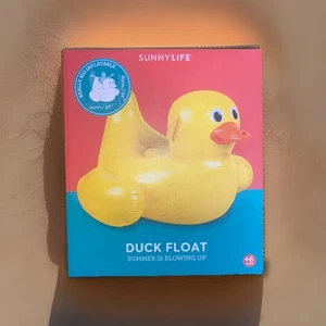 Sunnylife Duck Float Inflatable Pool Toy 24” X 38” Summer Is Blowing Up! - Picture 1 of 3