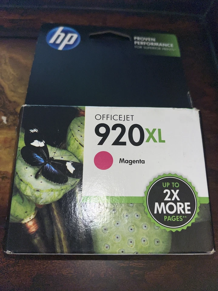 Новый пурпурный чернильный картридж HP 920XL подлинный просрочен в январе 2015 г. запечатанный высокая емкость - Изображение 1 из 4