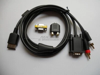 VGA High Definition Cable RCA Sound Adapter PAL NTSC for SEGA Dreamcast A205 - Image 1 of 4