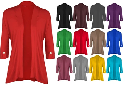 METLUQ Ladies Short Sleeve Button Open Cardigan Womens Stretch Top All UK Sizes 8-26 UK