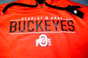OHIO STATE BUCKEYES FOOTBALL HOODIE RED MEN SIZE 2XL NEW LOOK - Picture 1 of 3