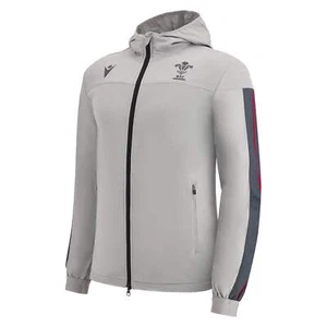 Official Macron Wales WRU Men's Rugby Full Length Zip Travel Jacket - RRP £60.00 - Picture 1 of 12
