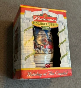 NEW 2001 Budweiser Holiday at The Capitol Holiday Stein CS455 Beer Mug - Picture 1 of 8