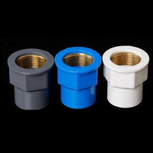Conectores rectos de PVC 1/2"" 3/4"" 1"" BSP latón hembra adaptador de montaje de tubería - Imagen 1 de 5