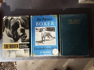 Lot 5 Vintage "Boxer" Books Dog Animal Canine Collect Decor History Paper Eph - Foto 1 di 9