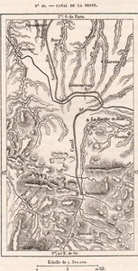 IMAGE 1887 PRINT CARTE MAP CANAL DE LA NESTE ARREAU NESTIER CLARENS BURG - Picture 1 of 1