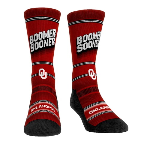 NEW! Rock Em Socks Oklahoma Sooners Crew Socks Cover