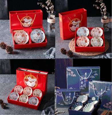 Set of Japanese Bowls with chopsticks Ceramic Cereal Bowl Xmas Gift Pack AU - image 1 of 4