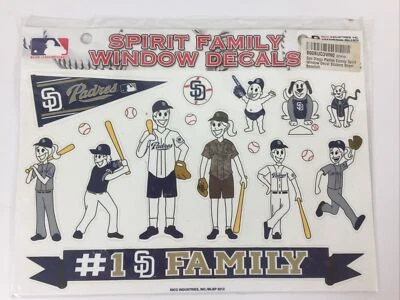 San Diego Padres Family Spirit Decal Sheet Window Stickers Auto Decals Baseball - Image 1 of 3