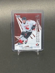 2024-25 Upper Deck Ice #WJC-13 Matthew Poitras Rookie WJC/99 Boston Bruins - Foto 1 di 2
