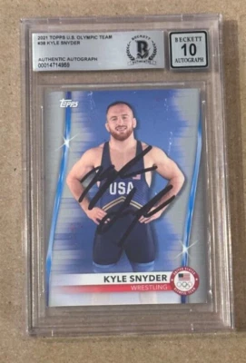 KYLE SNYDER SIGNED 2021 TOPPS OLYMPIC AUTO GRADE 10 BECKETT BAS WRESTLING - Image 1 of 2