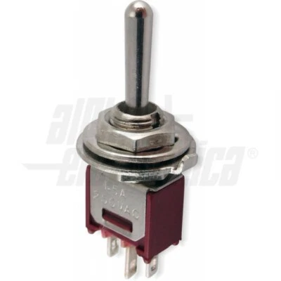 INTERRUTTORE DEVIATORE SUBMINIARA LEVETTA 1.5A 250V, 3A 125V ON OFF ON NUOVO  - Immagine 1 di 3