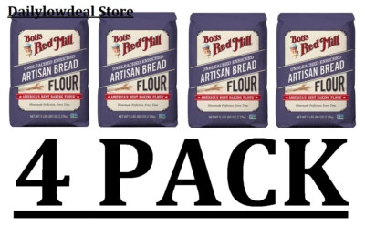 PACK DE 4 - Harina de pan artesanal Bob's Red Mill - 5 lb (80 onzas) - Total 20 lb Foto 1 de 2