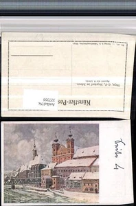 327355,Künstler AK A. Lebeda Steyr an d. Enns Steyrdorf Kirche Brücke Winterbild - Picture 1 of 1