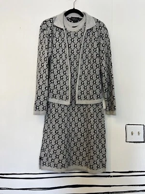 GUCCI Monograma Mujer De Colección Años 90 Ajustado Tejido Lana Chaqueta Falda Traje talla S/M ICÓNICO  Foto 1 de 4