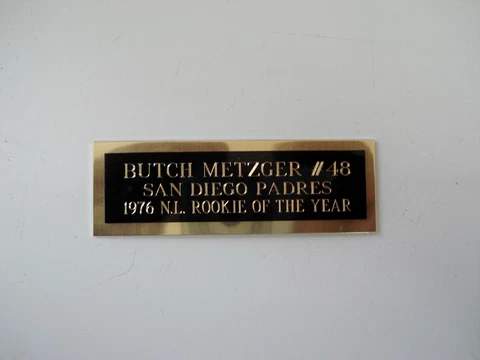 Butch Metzger Baseball Card Plaque Nameplate San Diego Padres 1" X 3" Cover
