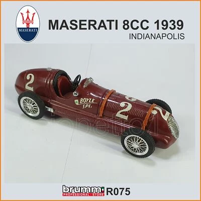 MASERATI 8C TF BOYLE 1939  INDIANAPOLIS BRUMM R075 O /1:43 SENZA SCATOLA (C242) - Immagine 1 di 3