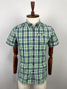 G-Star Raw Green Check Short Sleeve Men's New Rektor Sport Shirt Sz M - Picture 1 of 21