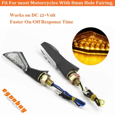 2X 12V 8mm Perno 12LED Intermitente Luz Ámbar Intermitente Para Honda Yamaha Kawasaki Foto 1 de 4