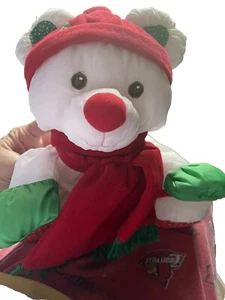 Sciarpa cappello invernale peluche orsacchiotto natalizio Fisher-Price Puffalumps 1991 vintage - Foto 1 di 4