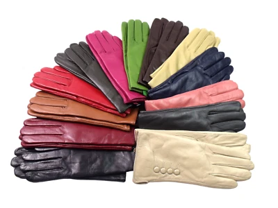 Womens Premium Beautiful Quality Genuine Super Soft Leather Gloves Fully Lined - Image 1 of 4