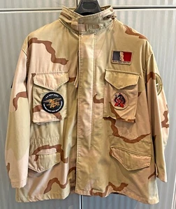 PARKA ORIGINAL MILITARY NATO STOCK DESERT CAMO 3 COLOR CUSTOM LABELS XLARGE MINT - Picture 1 of 7