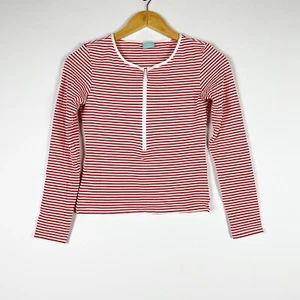 Melissa Odabash Cali Red Nautical Stripe Bikini Swim Bathing Suit Top Shirt 6 - Picture 1 of 3