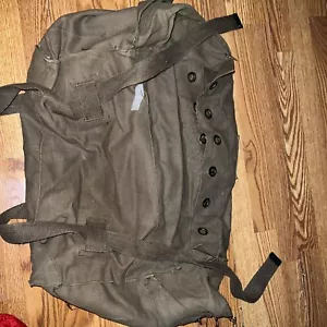 cinghie chiusura catena borsone stile militare tela verde vintage - Foto 1 di 6