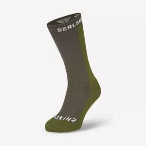 SealSkinz Starston Waterproof Cold Weather Mid Length Socks V2 - Olive - Picture 1 of 3
