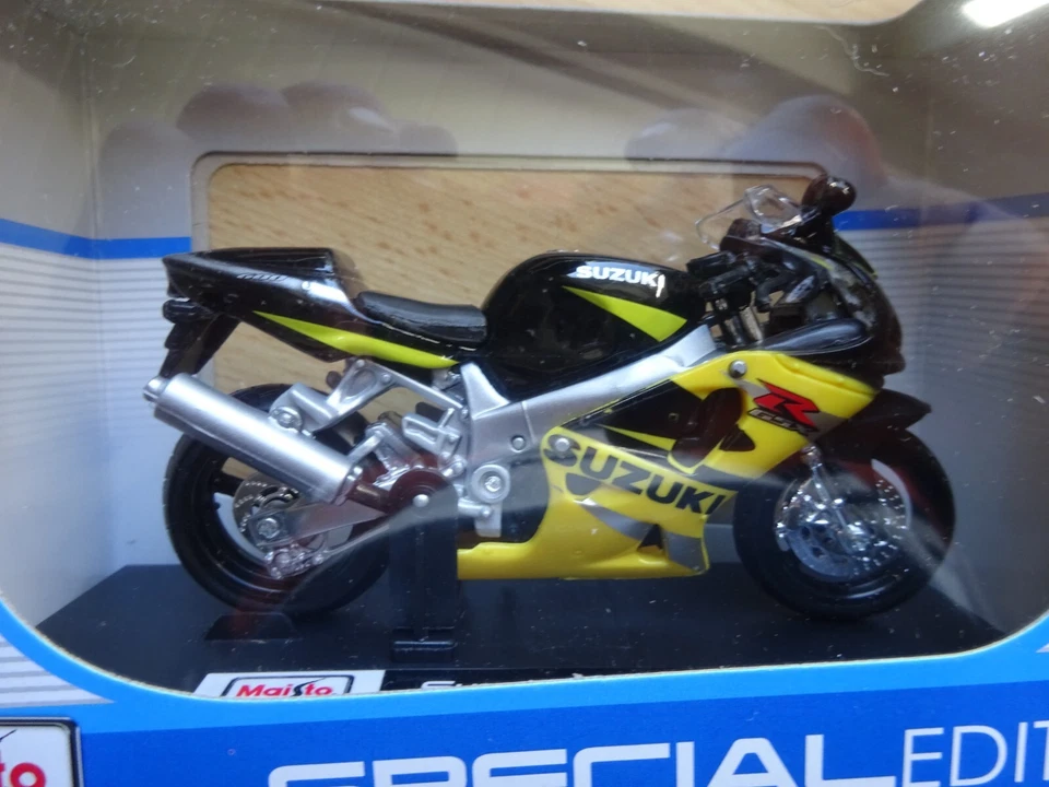 Suzuki GSX-R600 Motorrad Modelmotorrad *NEU*  ca. 11cm schwarzgelb 1/18 - Bild 1 von 1