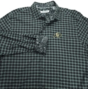 Large Tommy Bahama Colorado Buffaloes Herren Flip Manschette Knopf Karohemd L/S - Bild 1 von 5