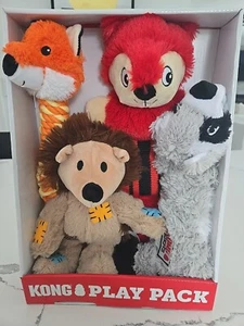 Kong Play Pack Dog Toy 4 count Holiday Gift Set Plush Pack Canine Doggy Toys NEW - Picture 1 of 4