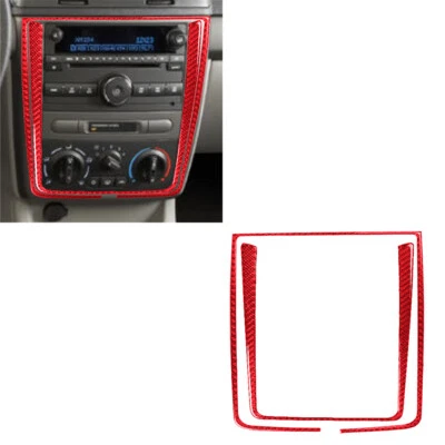 Cubierta interior del marco de la consola central de fibra de carbono rojo cobalto para Chevrolet Foto 1 de 4