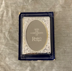 Readers Digest Vintage 1991 Silver Plated 3.5"x5" Oval Photo Frame - New! - Picture 1 of 2