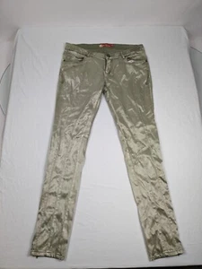 Pantalones de mezclilla ajustados elásticos verdes metálicos de colección Apple Bottoms para mujer 9/10 Y2K - Imagen 1 de 17
